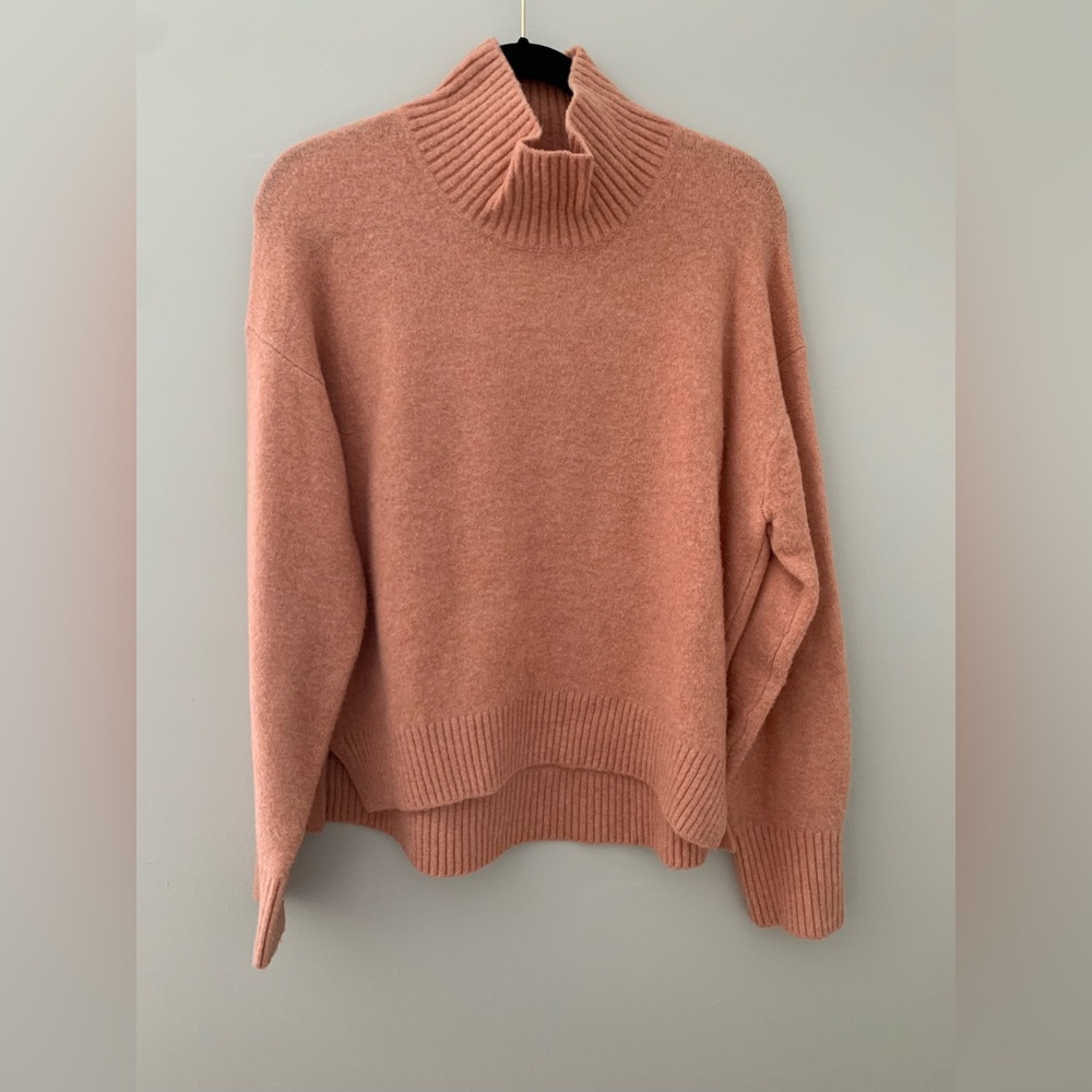 Uniqlo Soft Coral Turtleneck Sweater